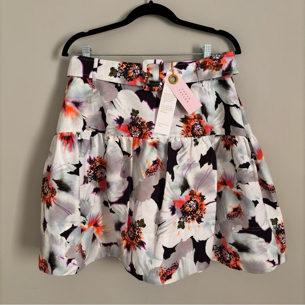 NWT Tanya Taylor SilK Floral Short A-Line Skirt Feminine Flowy  - Size L